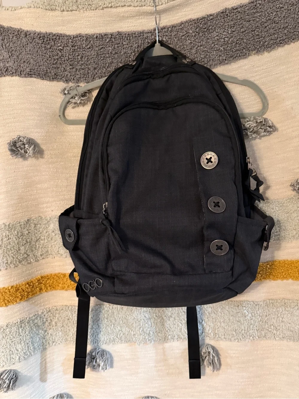 OGIO Black Button-Accent Backpack